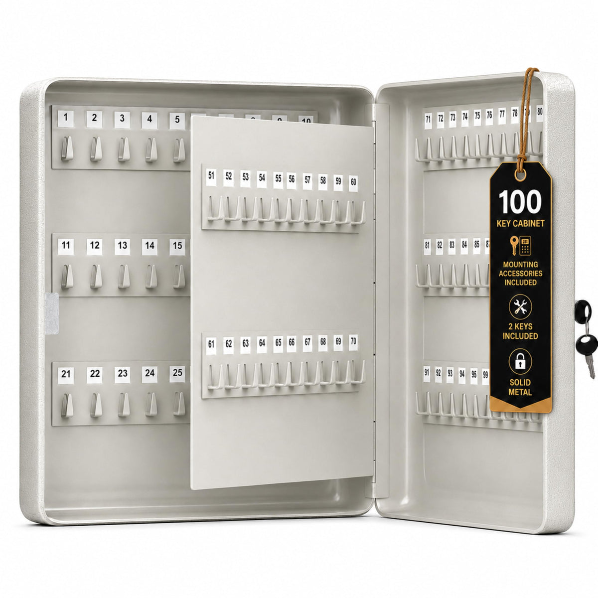 Landlord Direct Supplies LDS® Large Key Cabinet Wall Mounted 100 Keys Key Box Includes 100 Indexing Numbers & Mounting Harware