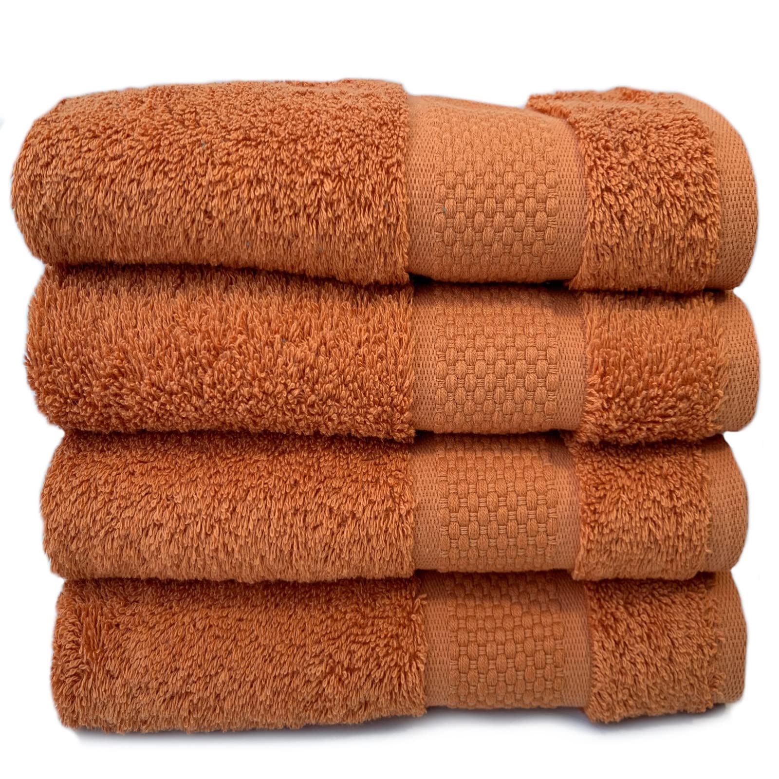 Sue Rossi Organic Turkish Cotton Guest Towels - 600gsm Orange Set of 4
