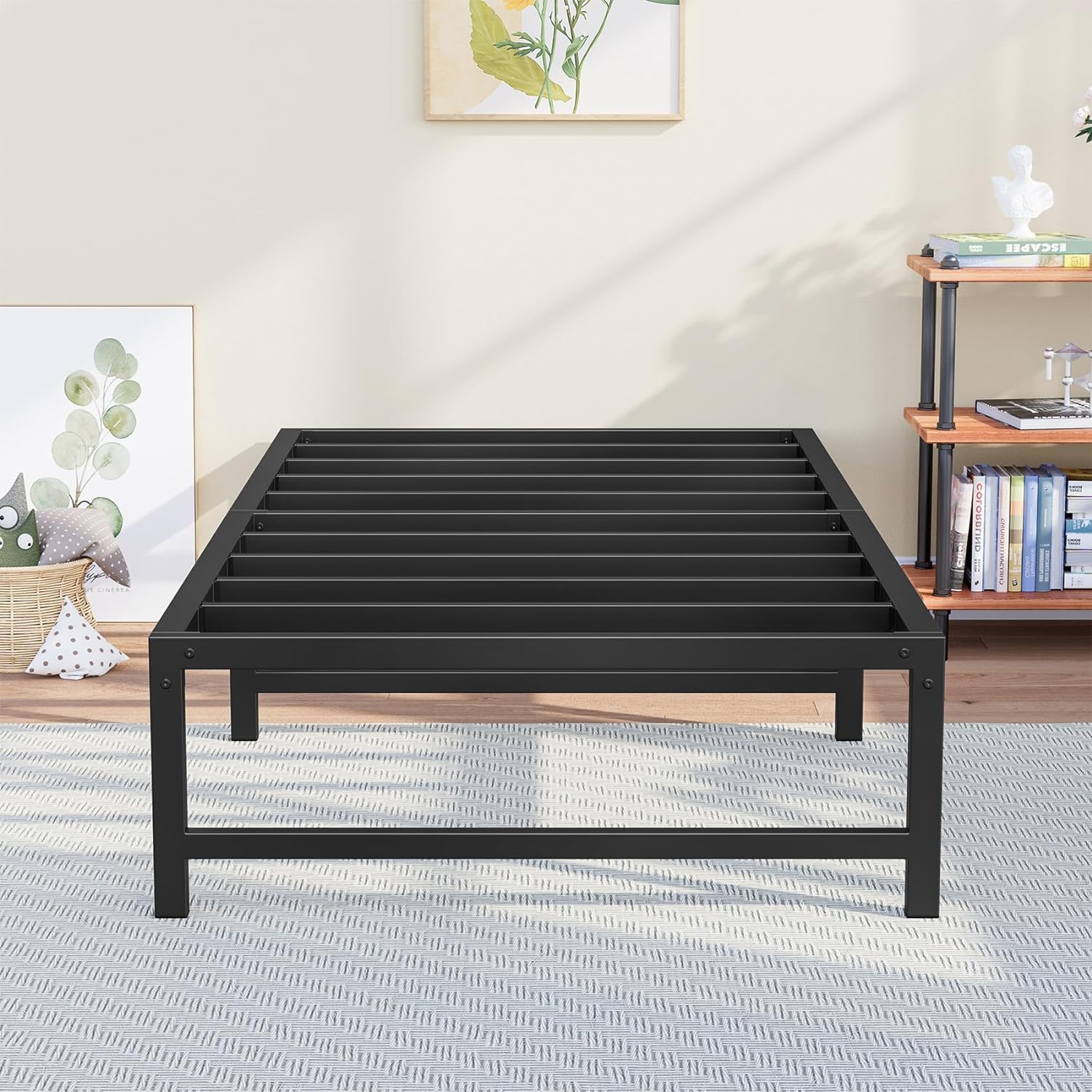 Yornoli 3ft Single Metal Bed Frame – Heavy Duty Steel Slats & Storage