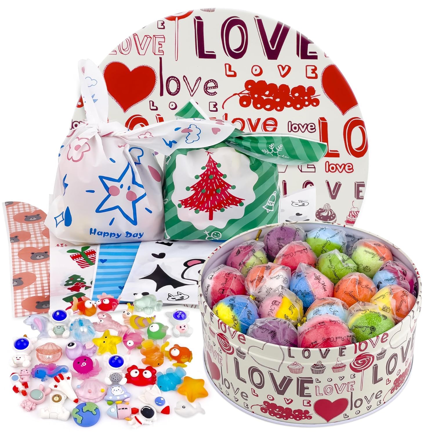 DOVIPE 34-Piece Kids Bath Bombs with Surprise Toys – Organic Gift Set