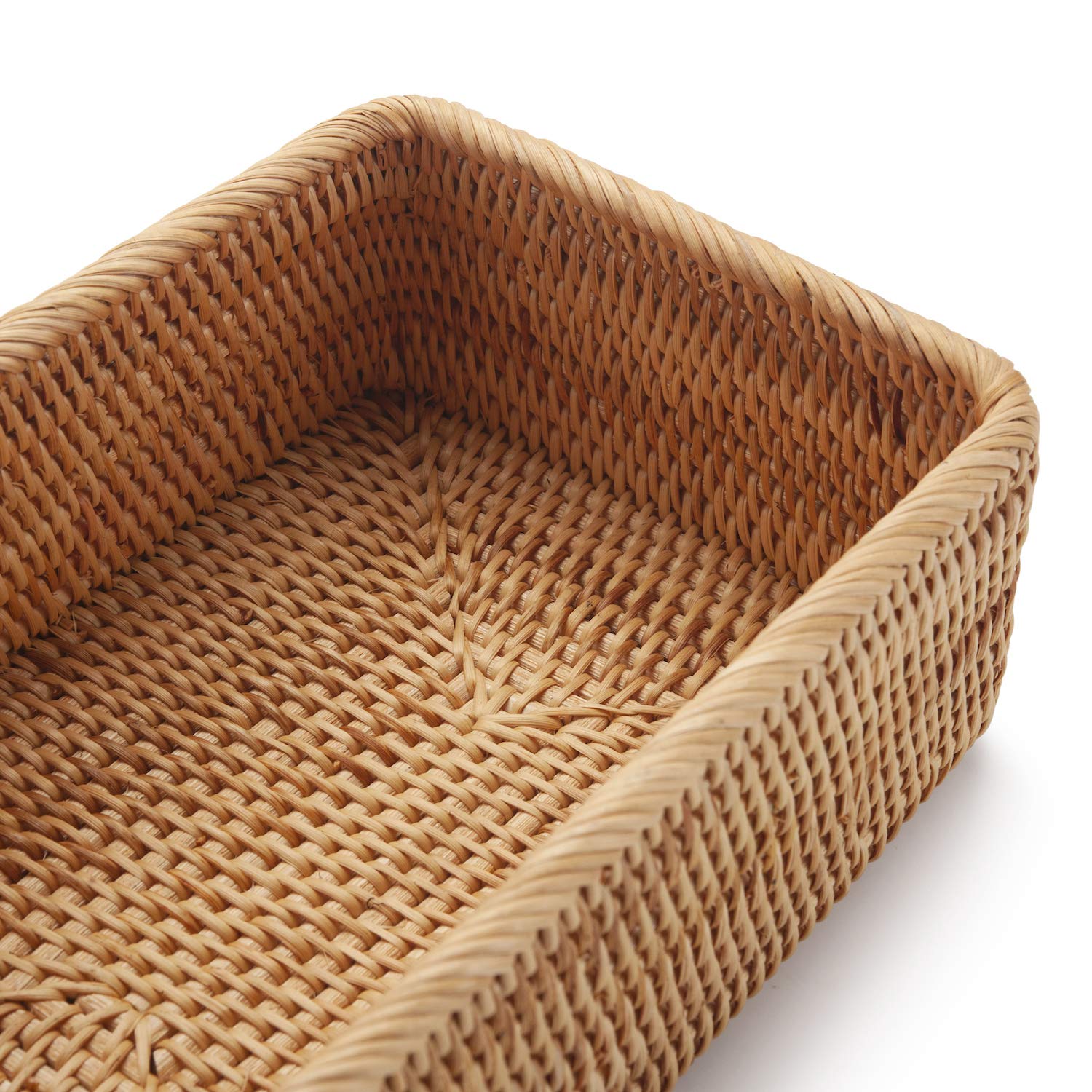 Rectangular Rattan Storage Baskets | Stackable Woven Wicker Set