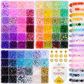 Funtopia 6mm Glass Beads Kit - 2700pcs Crackle Beads for Jewelry Making