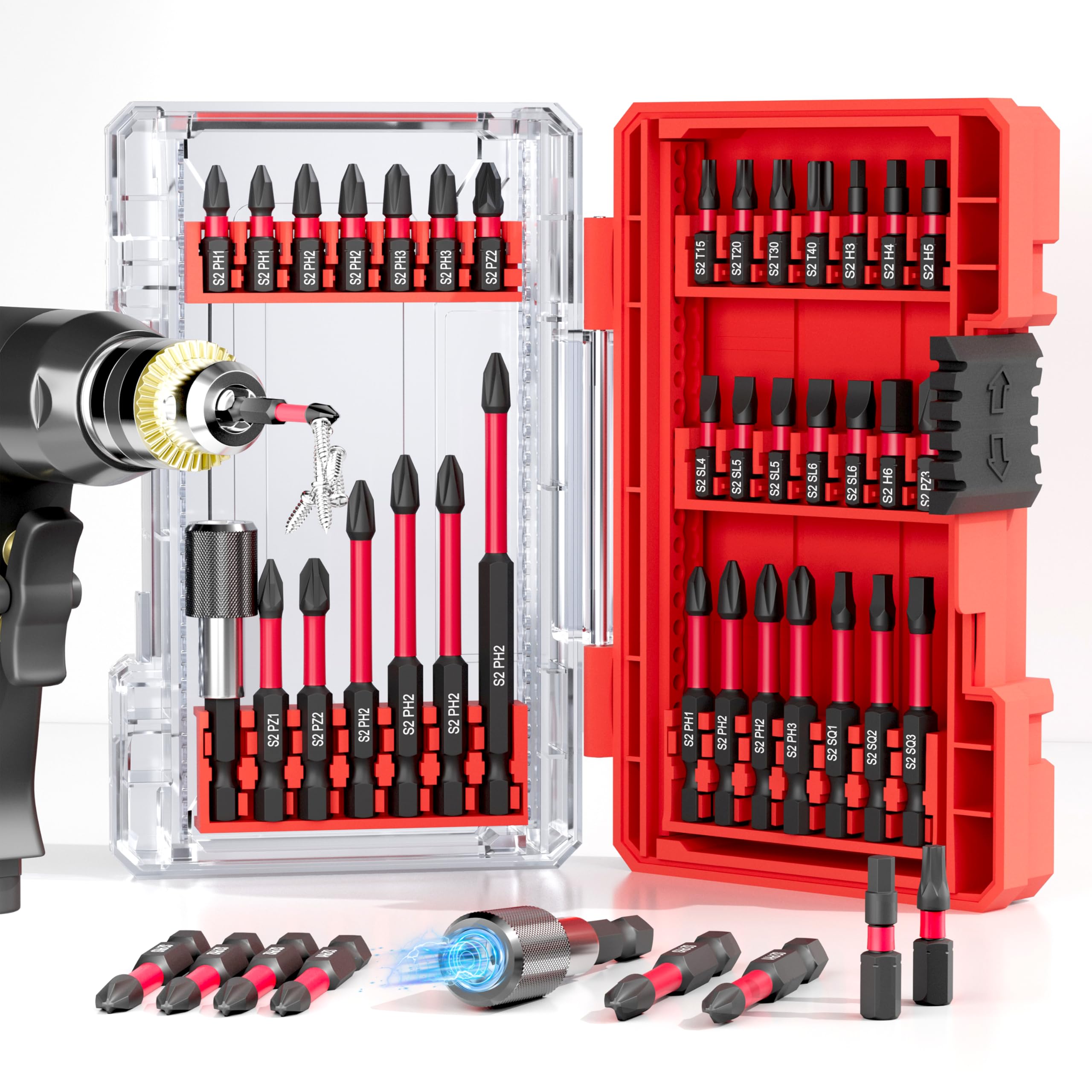 35-Piece S2 Steel Screwdriver Bit Set for Impact Drivers