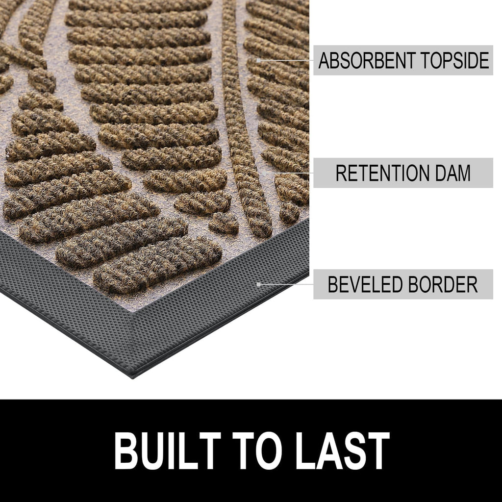 Homaxy Heavy Duty Rubber Door Mat – Non-Slip Dirt Trapper Entrance Rug