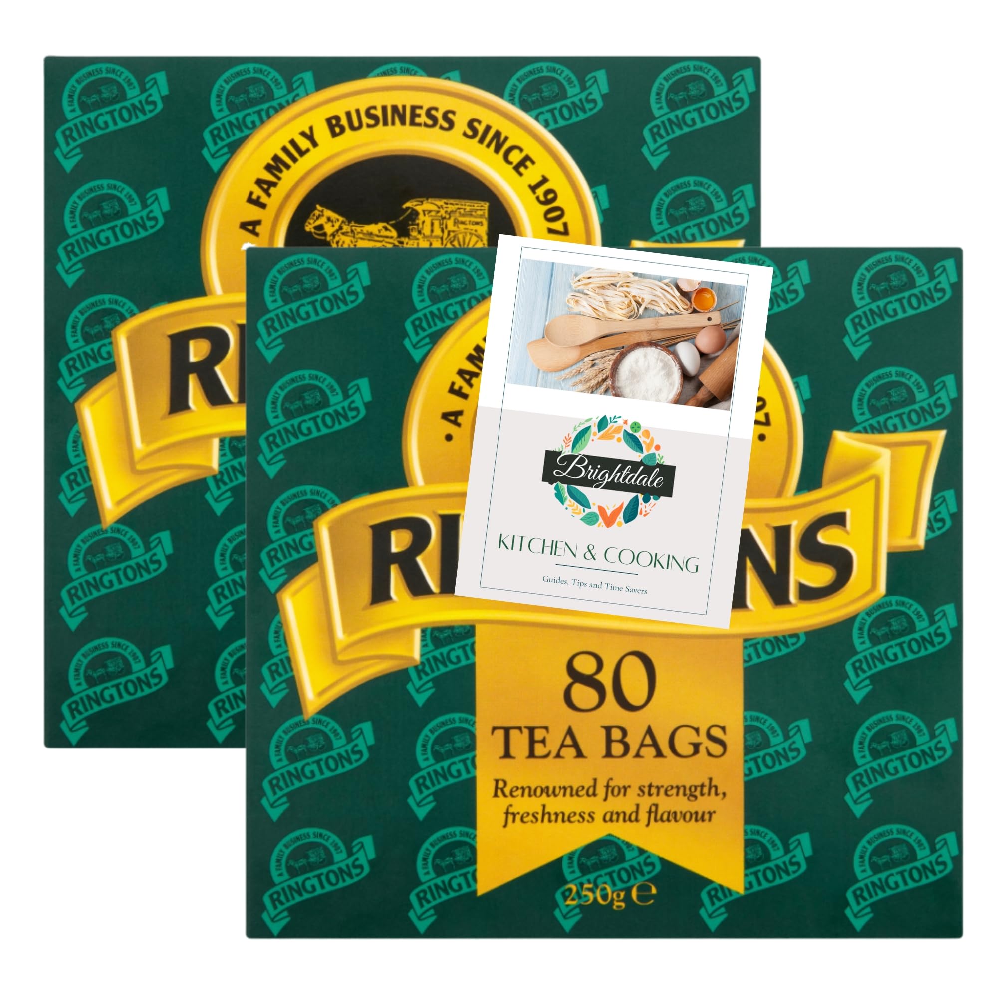 Ringtons Black Tea Bags 160 Count Bundle with Kitchen Booklet
