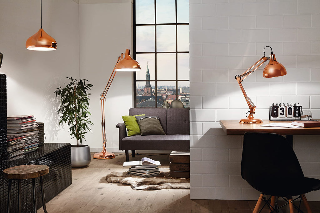 Eglo Borgillio Industrial Copper Desk Lamp – Vintage Steel Table Light