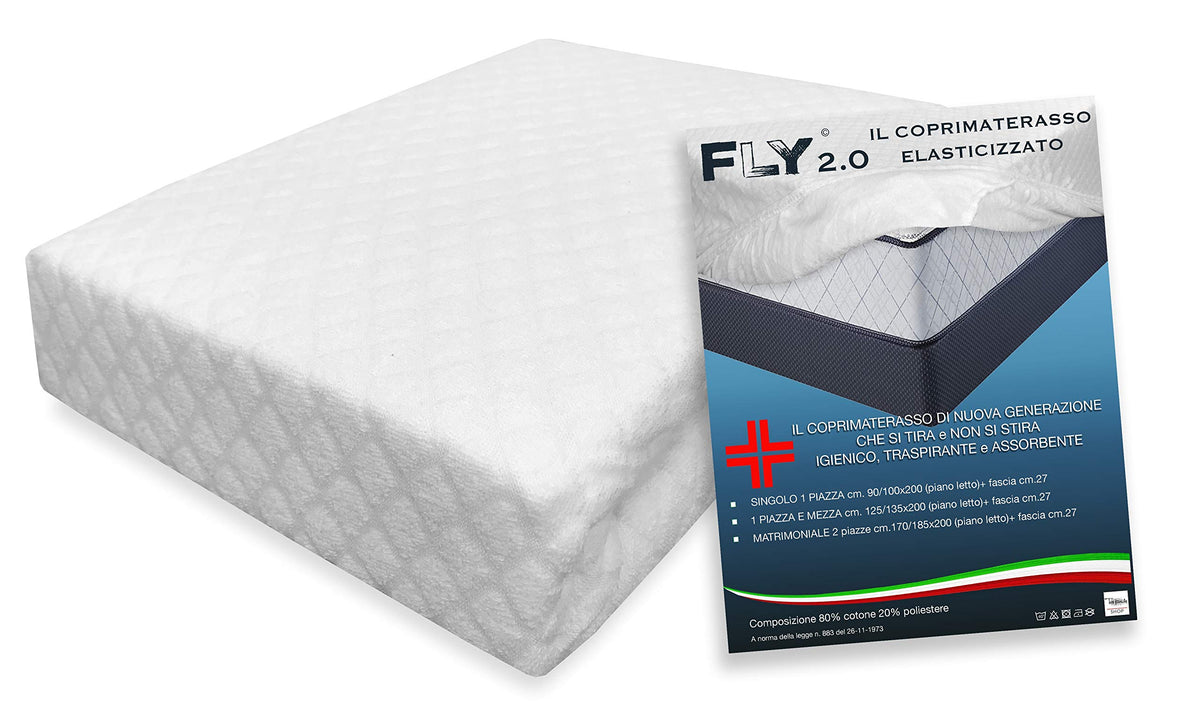 Fly 2.0 Terry Jacquard Elastic Mattress Topper with Corners - Double Bed for 2 Single Beds - image 2