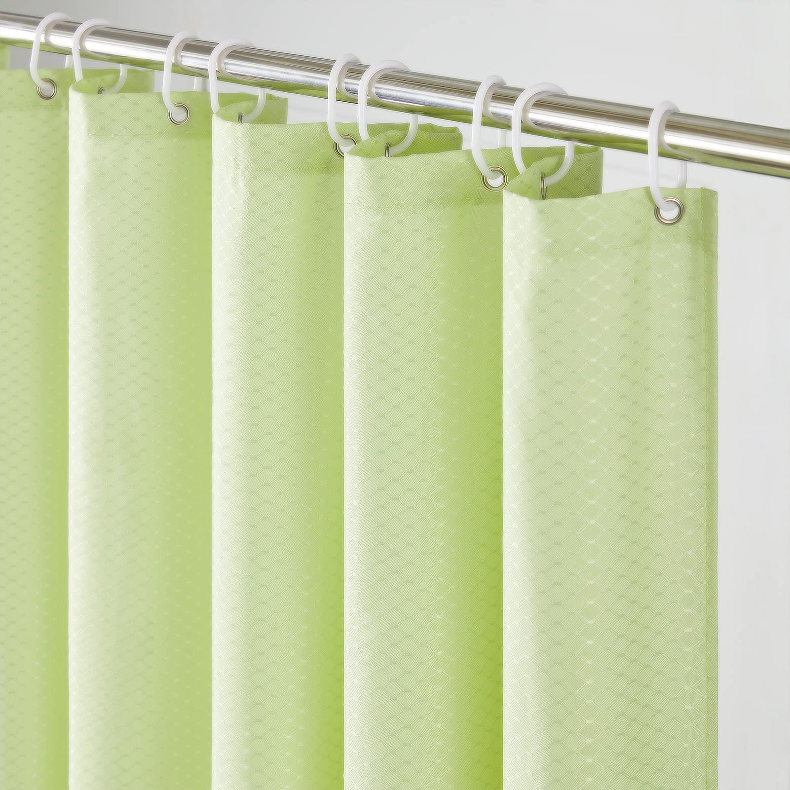 Furlinic Yellow Waffle Shower Curtain – Waterproof Polyester, 47x84 Inch