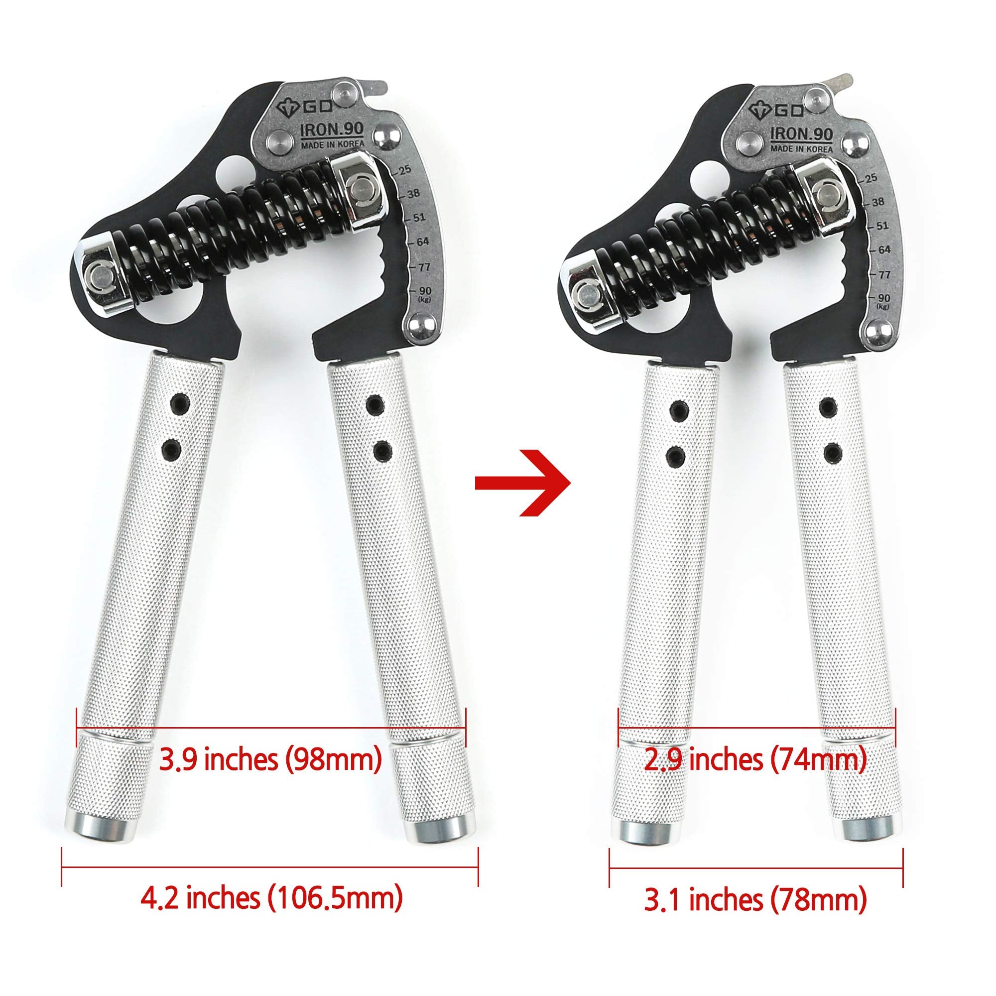 GD Iron Grip EXT 90 Adjustable Hand Strengthener | 25-90kg Forearm Trainer