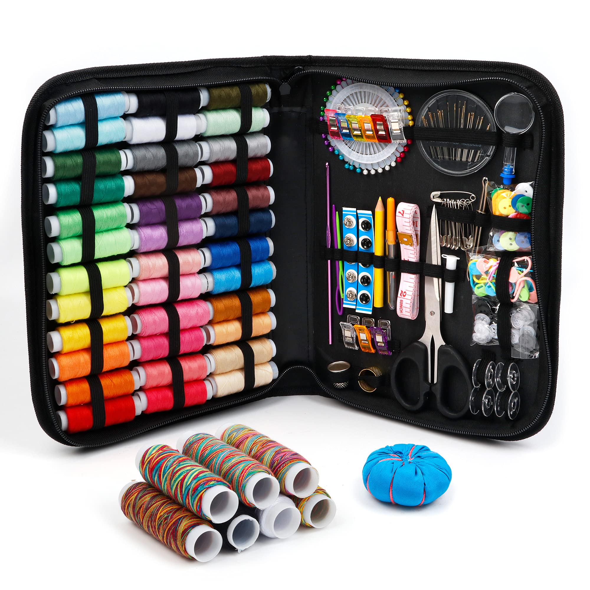 Inscraft 226-Piece Sewing Kit | 43 XL Thread Spools for Adults & Beginners