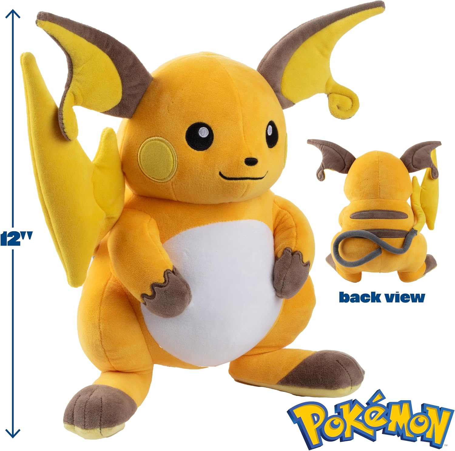 Pokémon Raichu Official 30cm Plush – Soft Stuffed Collectible Toy by Snaps