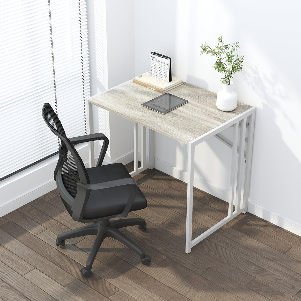 Lutown-Teen Folding Computer Desk 47 inch No Assembly Required, Grey - image 3