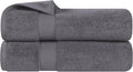 Zero Twist Cotton Bath Towel Set – Grey (Set of 2)