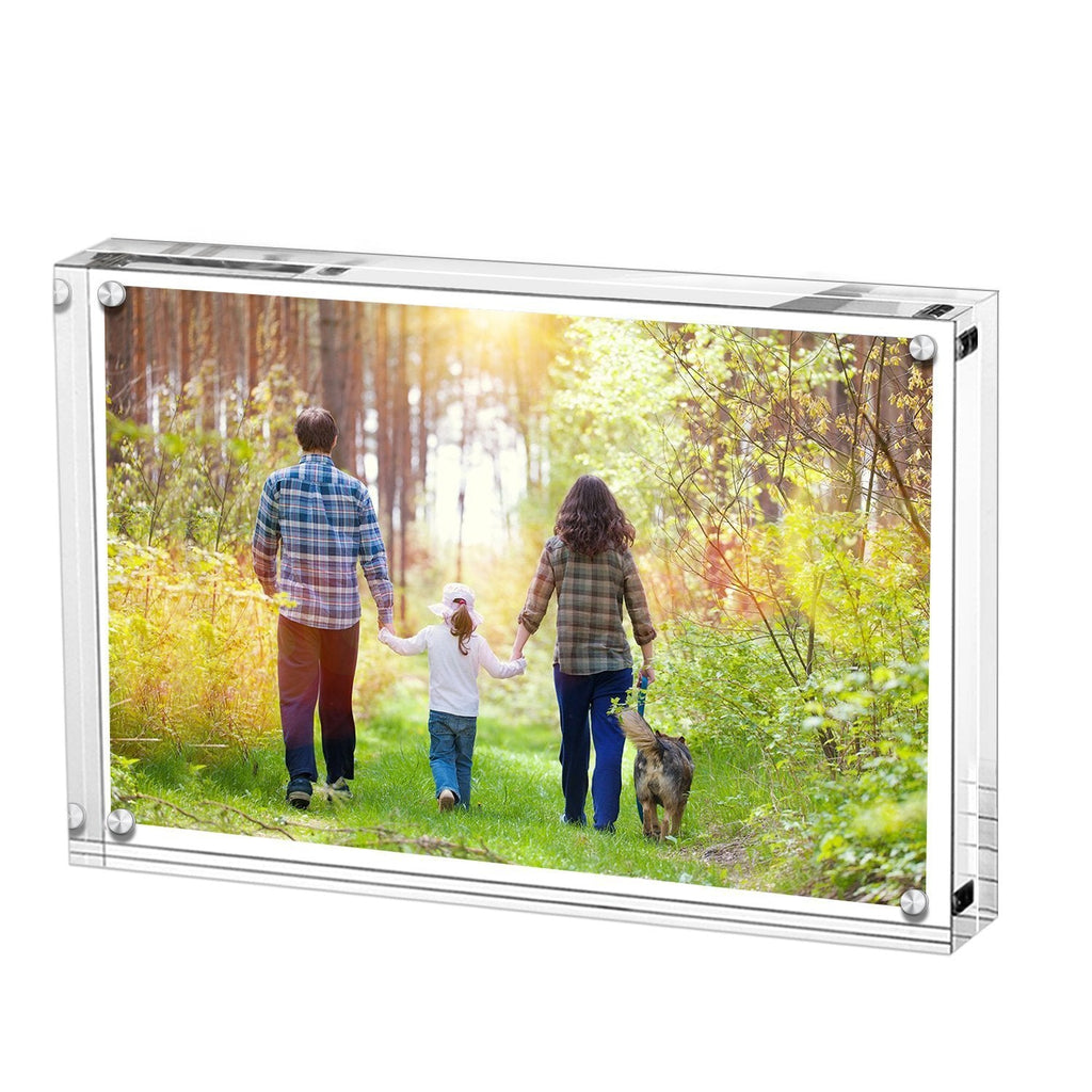 Boxalls Acrylic Photo Frame 6x8 Inch – Magnetic Double Sided Block, 5 Pack