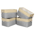 Univivi Extra Large Fabric Storage Baskets – Foldable Canvas Bins, 4 Pack