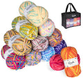ilauke Multicoloured Acrylic Knitting Yarn - 12 Balls x 50g for Crochet