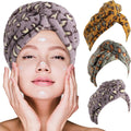 Geyoga Leopard Microfiber Hair Towel Wrap – 3-Pack Fast Drying Hair Turbans