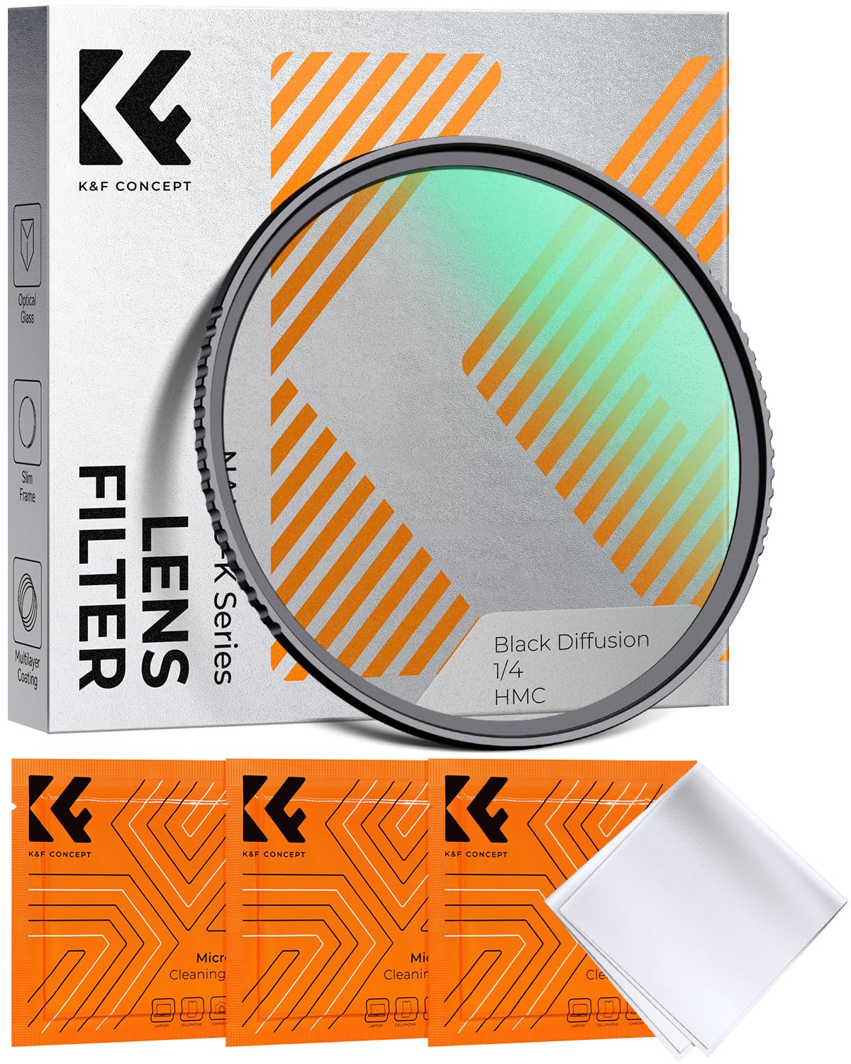 K&F Concept 49mm Black Diffusion 1/4 Filter | Nano-K Series Mist Lens