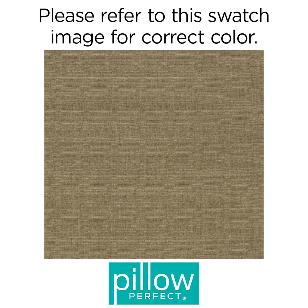 Pillow Perfect Tufted Seat Cushions Round Back, Polyester, Tan Monti Chino, 19 Inches x 19 Inches