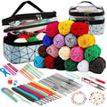 TORVEX 105 Pcs Crochet Kit for Beginners – Ergonomic Hooks & 18 Yarn Balls