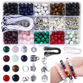 Colle 418pcs Crystal Stone Beads Kit - 8mm Round Gemstones for Jewelry