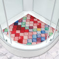 Jolof Store Loofah Corner Shower Mat – 70x70cm Non-Slip Quadrant Bath Mat