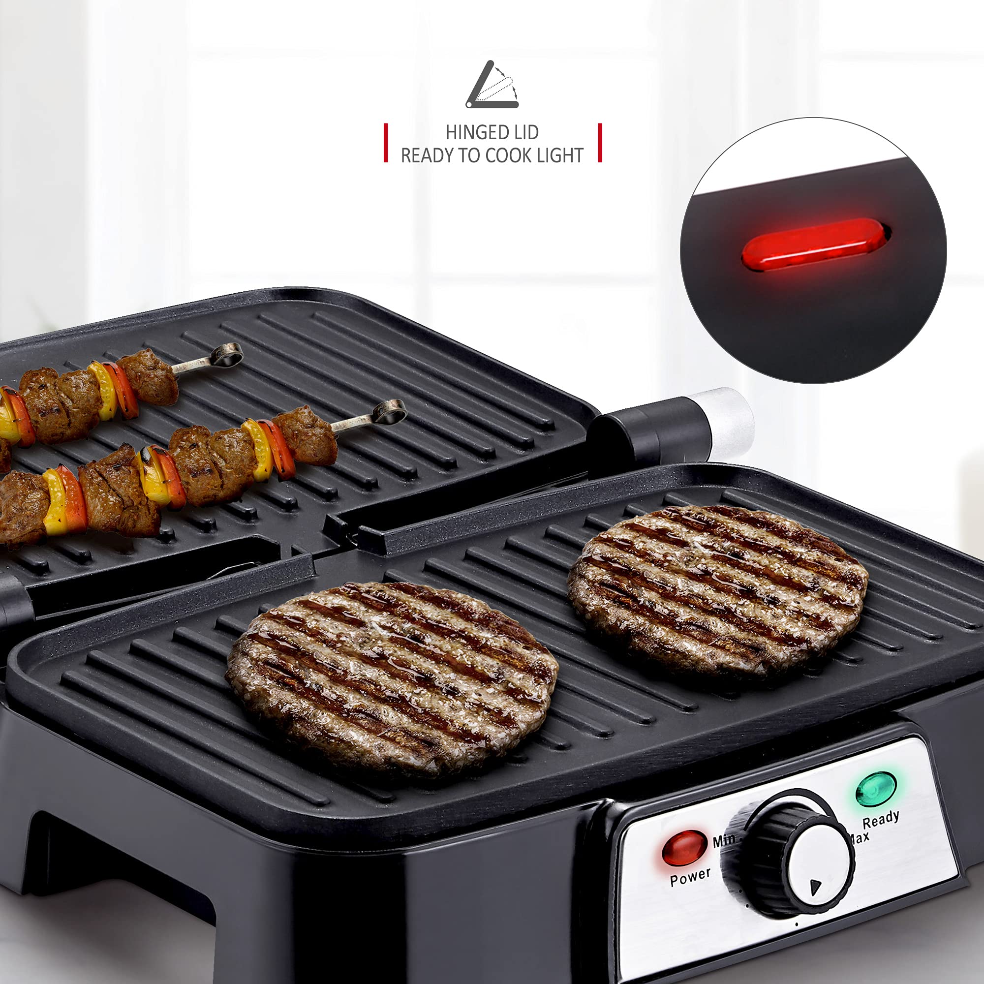 NETTA 1500W Panini Maker & Health Grill – Non-Stick Stainless Steel