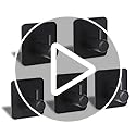 Adhesive Hooks – Black Stainless Steel Wall Hooks, 6-Pack