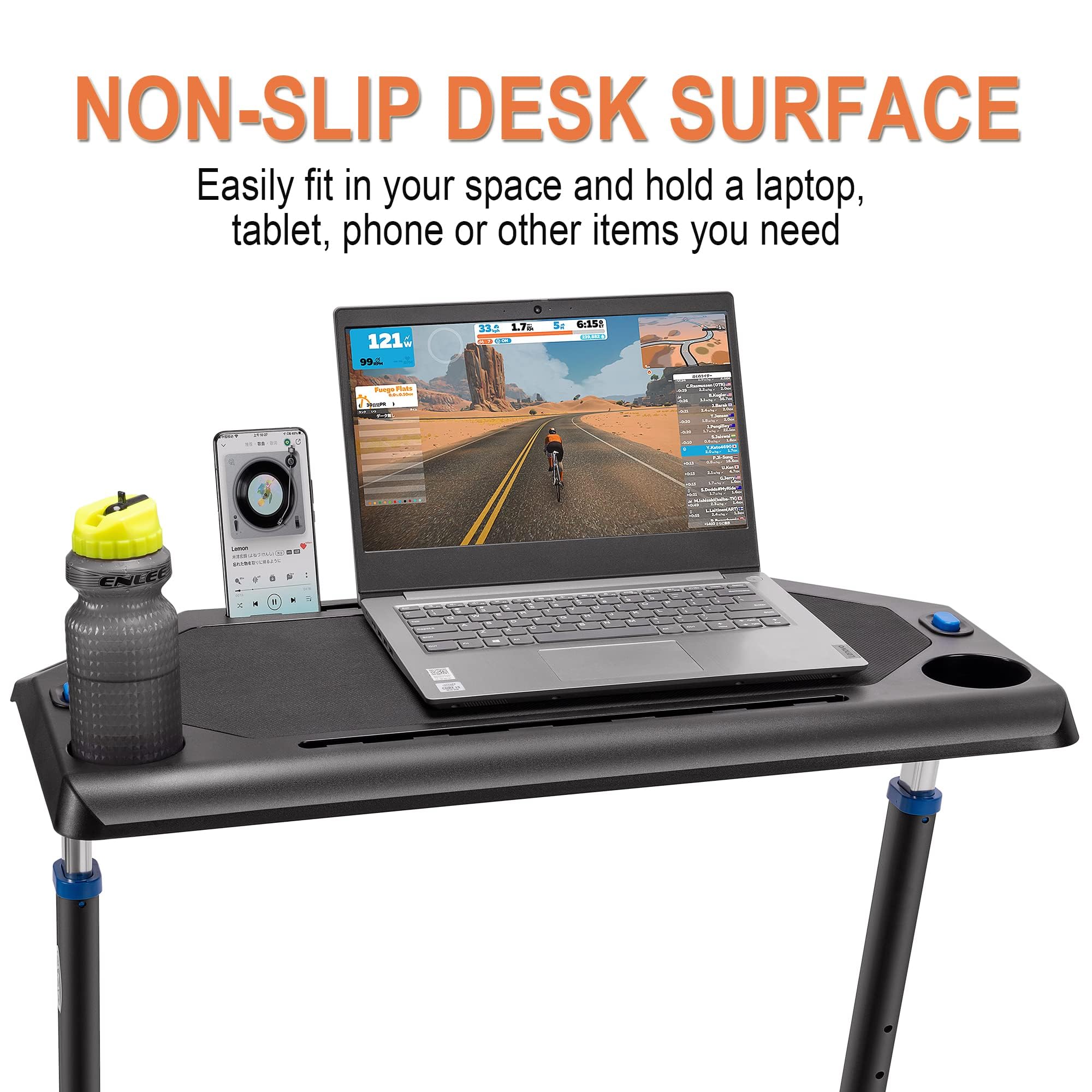 CXWXC Bike Trainer Desk – Height-Adjustable Indoor Cycling Laptop Stand