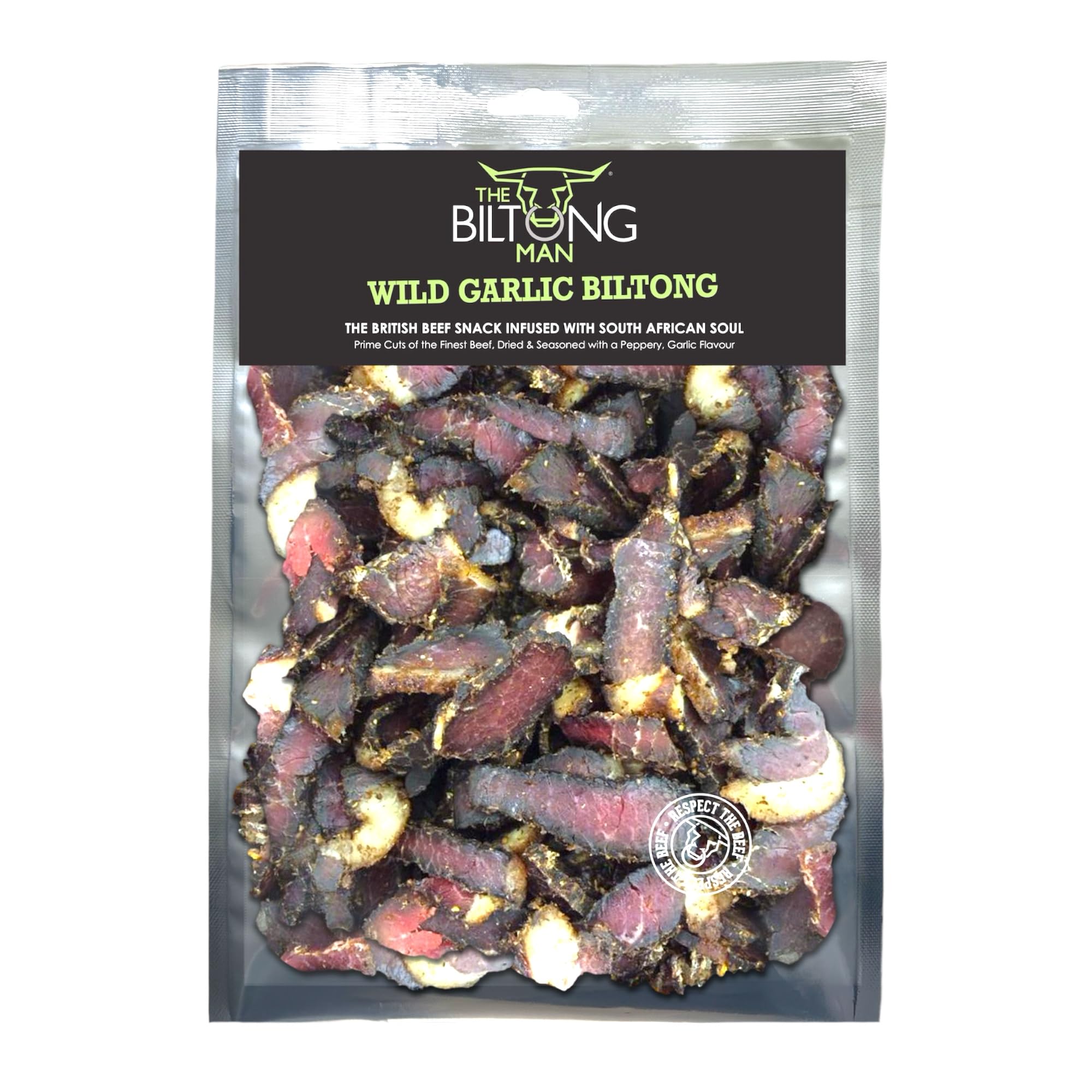 The Biltong Man Wild Garlic Beef Biltong - High-Protein Keto Snack, 200g