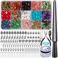 HONGTEYA 801 Pcs Crystal Jewellery Making Kit | 15 Colors Gemstone Beads