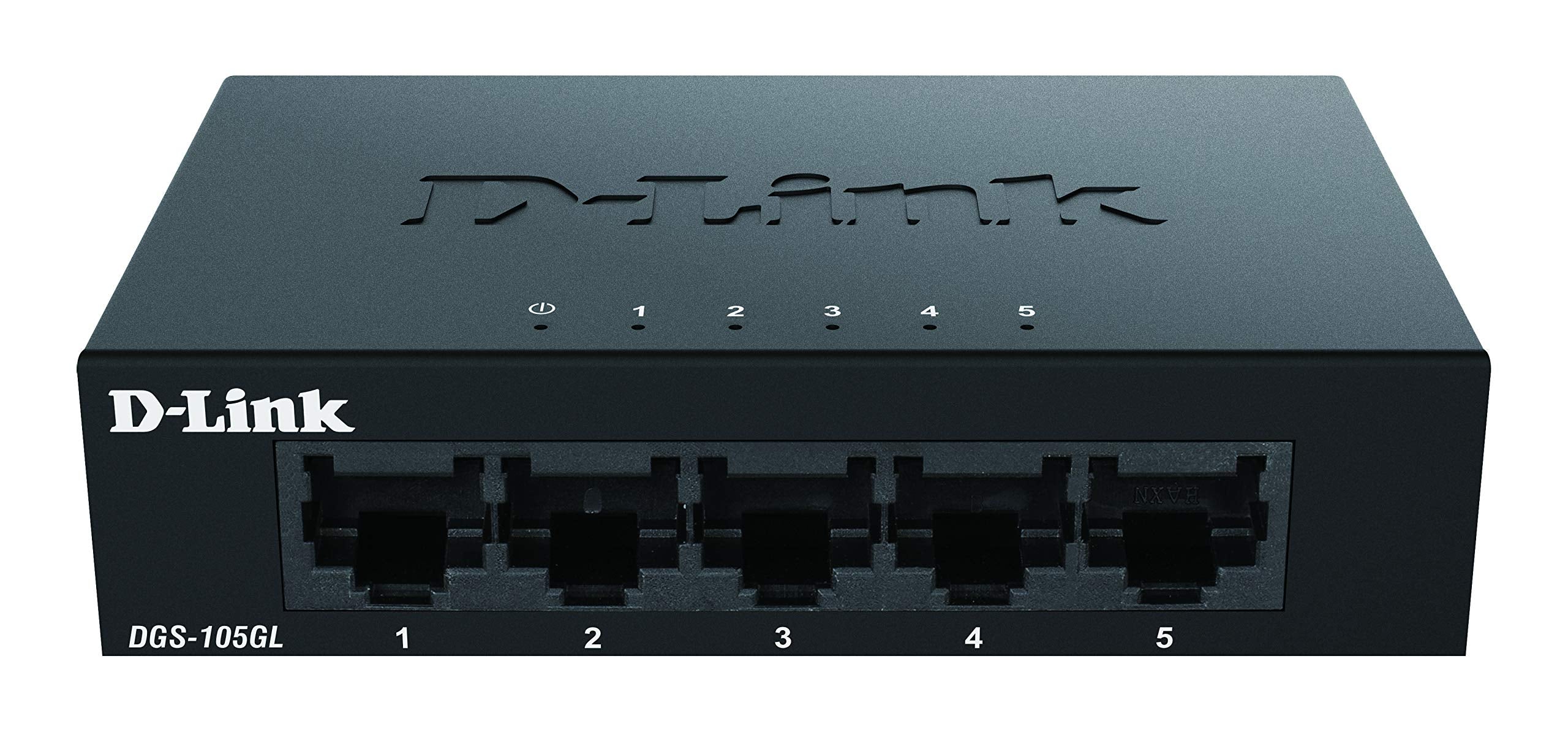 D-Link DGS-105GL Gigabit Network Switch – 5-Port Ethernet Hub, Black
