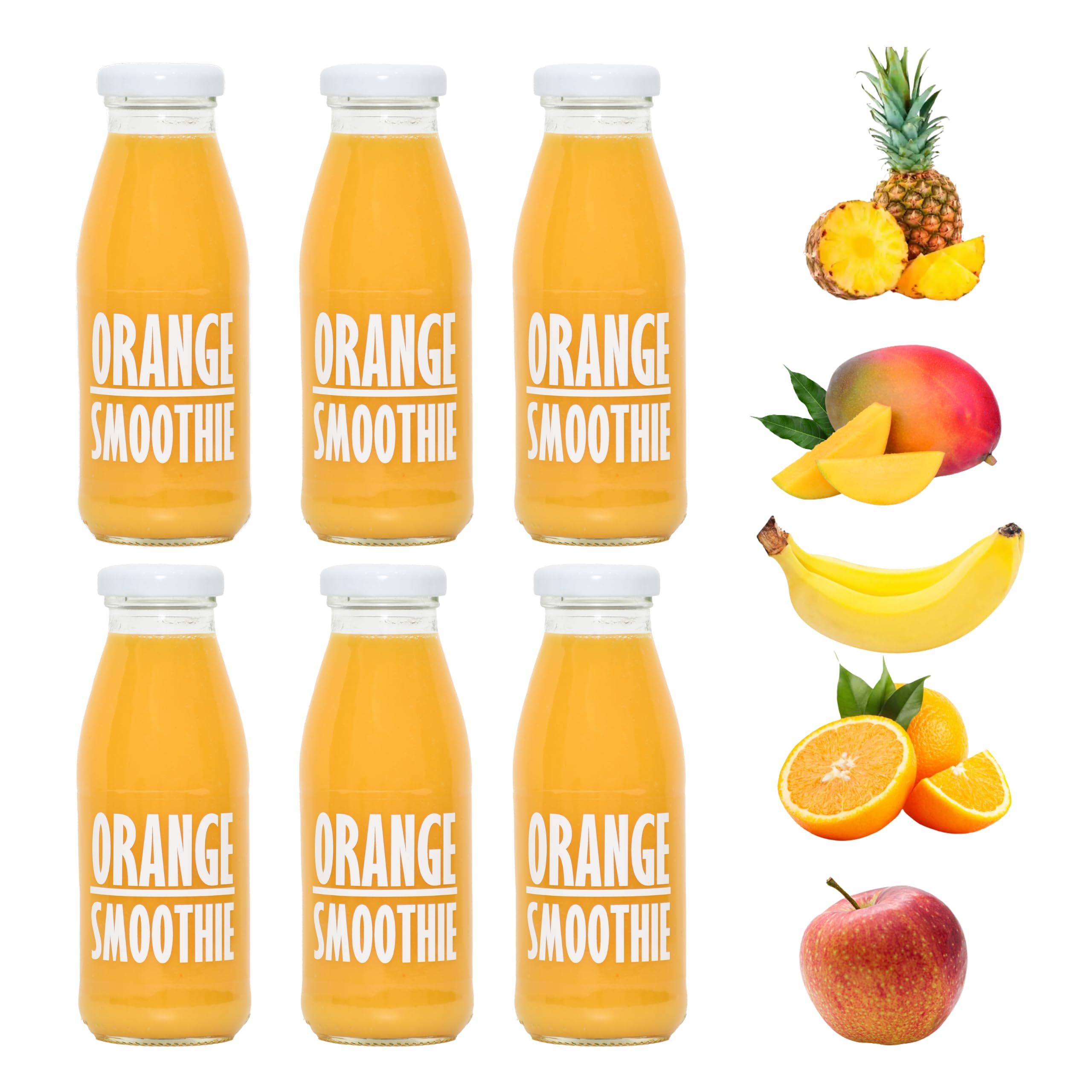 PRESSUICE Orange Fruit Smoothie - 6 Pack (240ml) - No Added Sugar