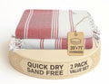 Lane Linen Turkish Beach Towel 2 Pack – Sand Free & Quick Dry, 39x71
