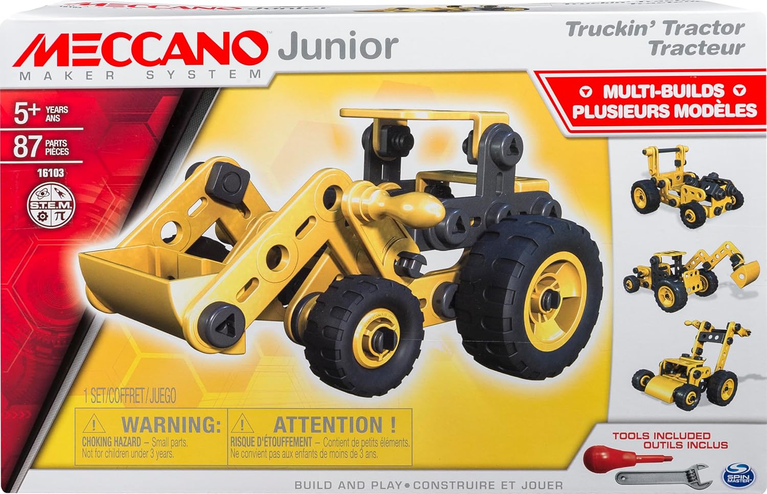 Meccano Junior Truckin' Tractor 4-in-1 STEM Building Set - 87 Pieces