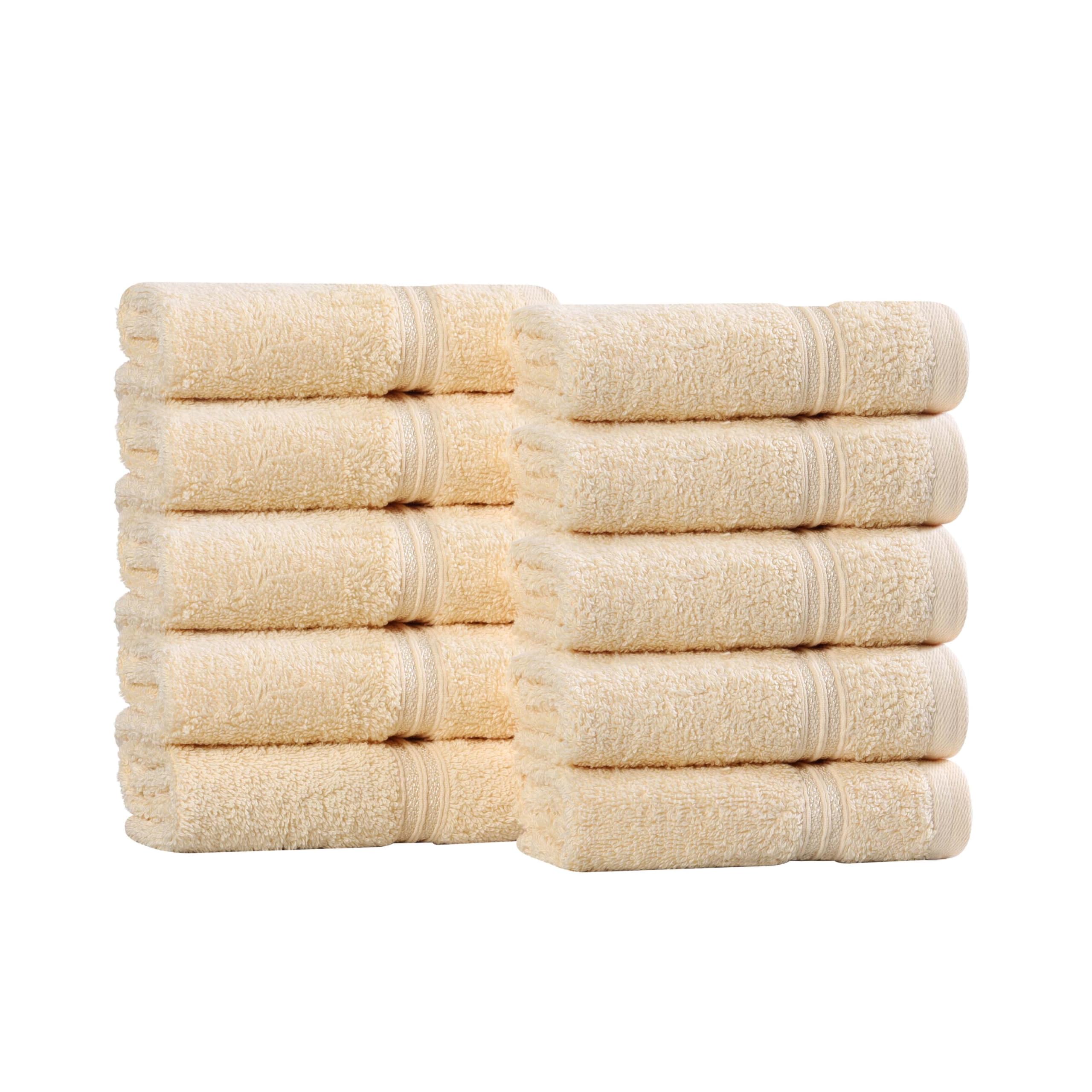 Superior 10-Piece Egyptian Cotton Face Towel Set, Canary – 600 GSM