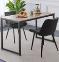 Hallowood Kempley 2 Seater Dining Set – Black Faux Leather & Metal Legs