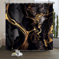 Jolof Store Marble Shower Curtain | Luxury Gold & Black Waterproof Polyester