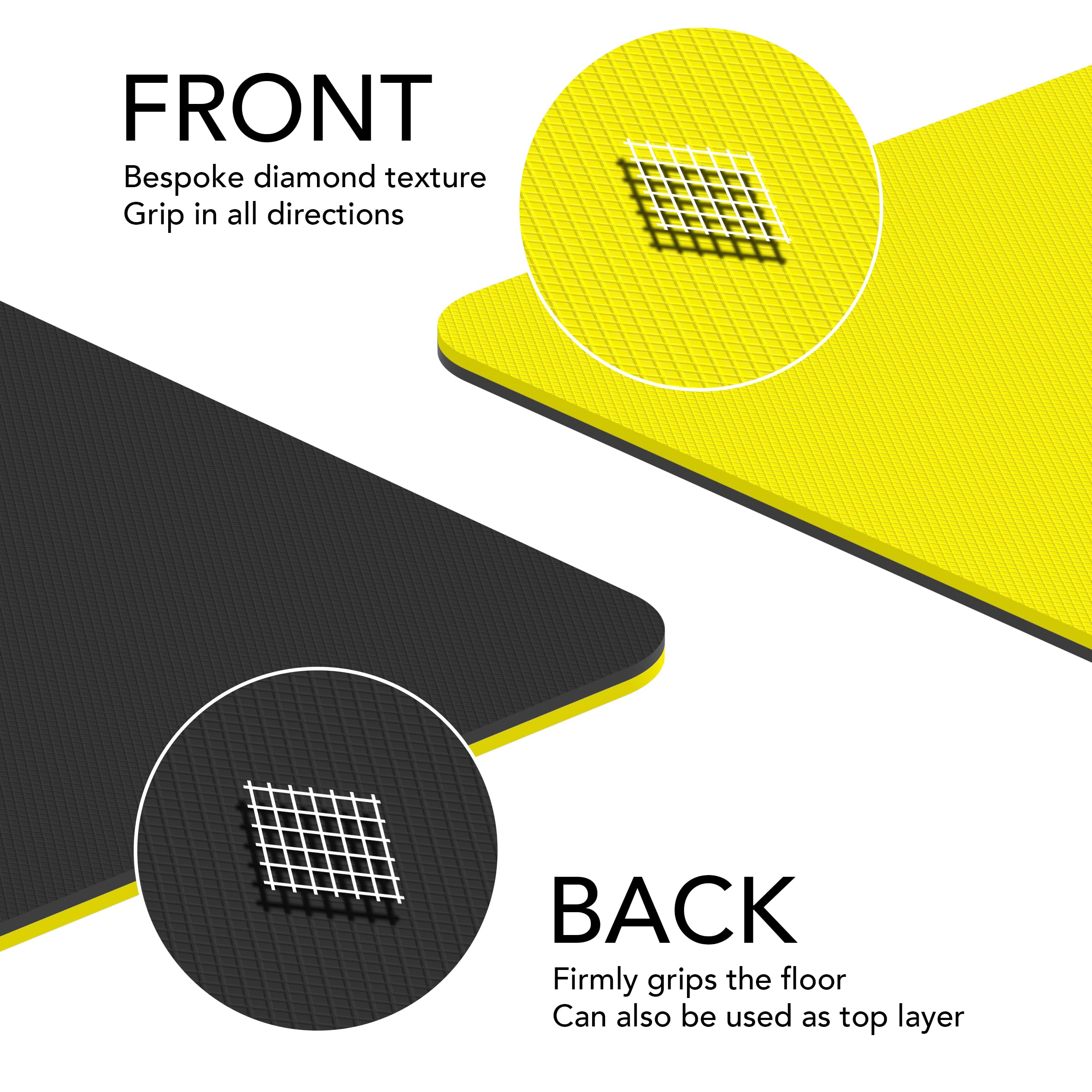 Extra Wide TPE Exercise Mat - 10mm Thick Non-Slip Yoga Mat