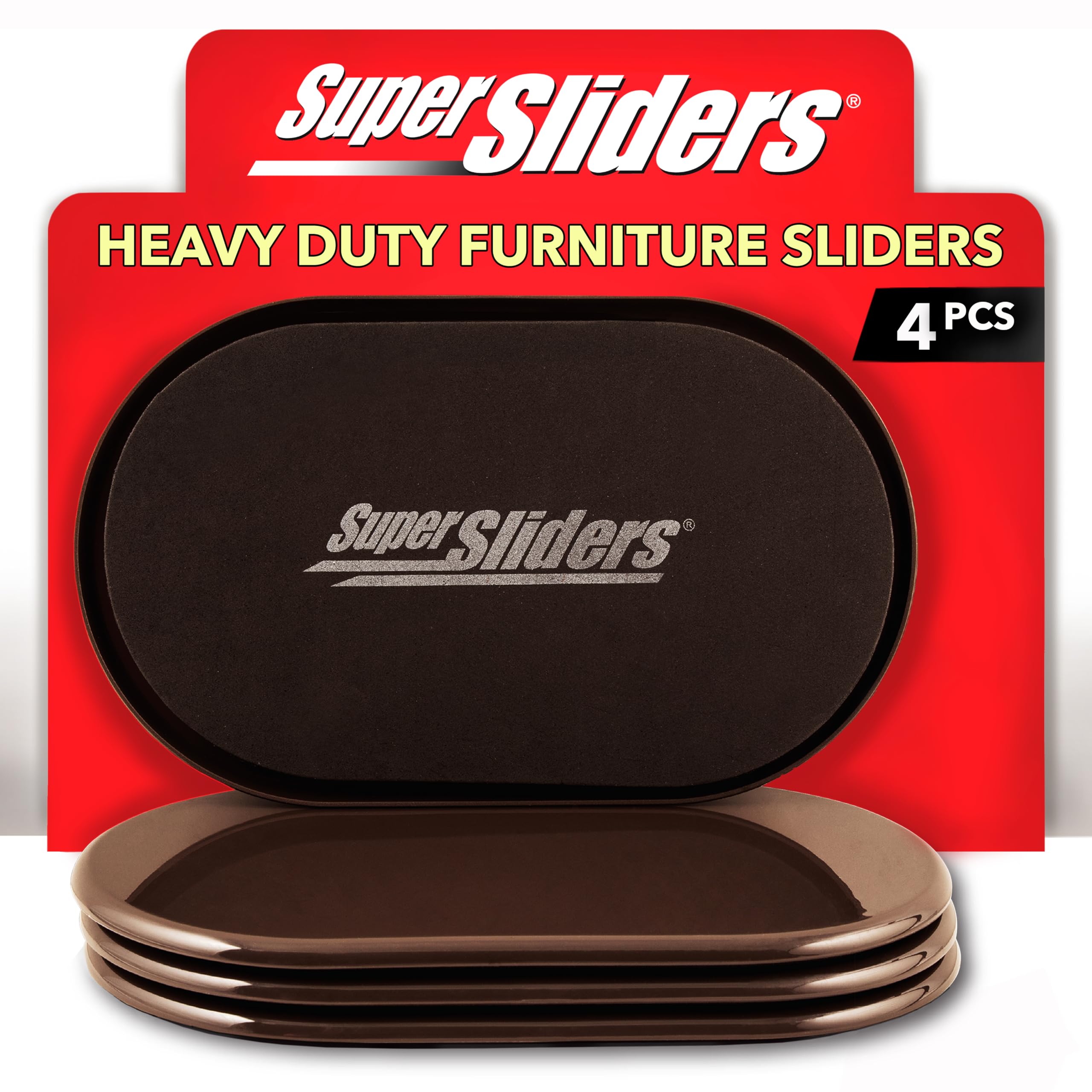 Super Sliders XL Heavy Furniture Movers for Carpet, Brown, 4 Count