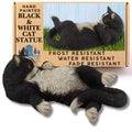G&H Decor Black and White Cat Garden Ornament – 38cm Resin Statue