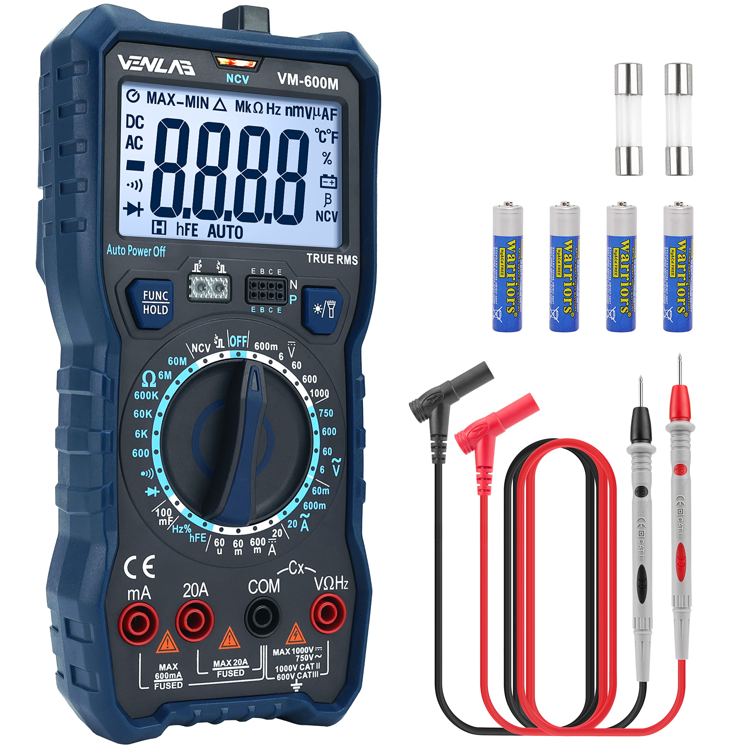 VENLAB Digital Multimeter | TRMS 6000 Counts AC DC Circuit Tester