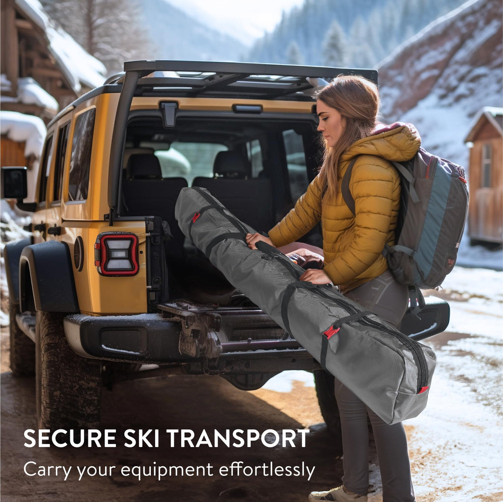 Navaris 170cm Padded Ski Bag | Durable 1680D Polyester Travel Case