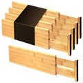 Utoplike 4-Piece Bamboo Drawer Dividers | Adjustable Spring Loaded Inserts
