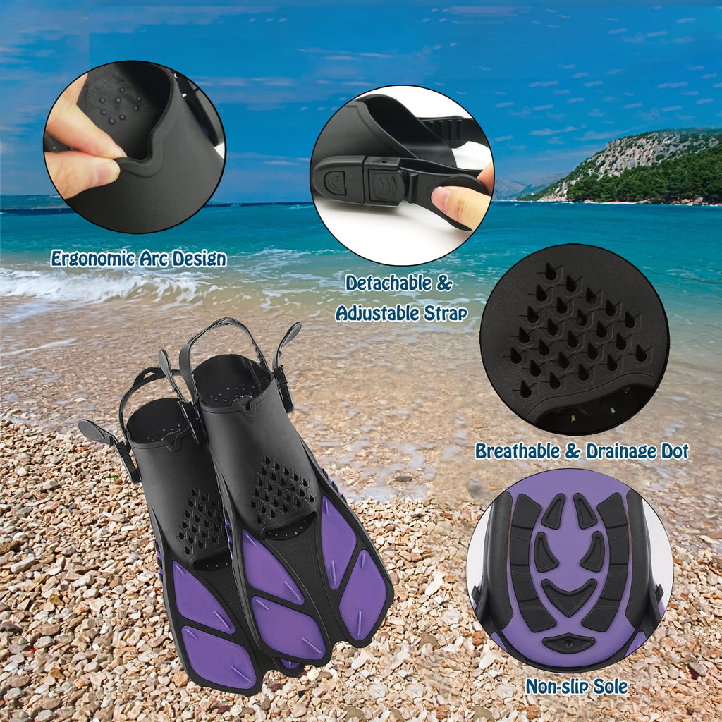 Adult Snorkeling Gear Set | Anti-Fog Mask, Dry Snorkel & Fins