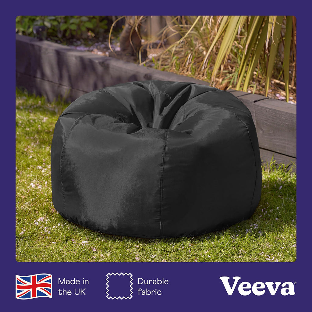 Bean Bag Bazaar Outdoor Bean Bag Chair | Water Resistant - Black