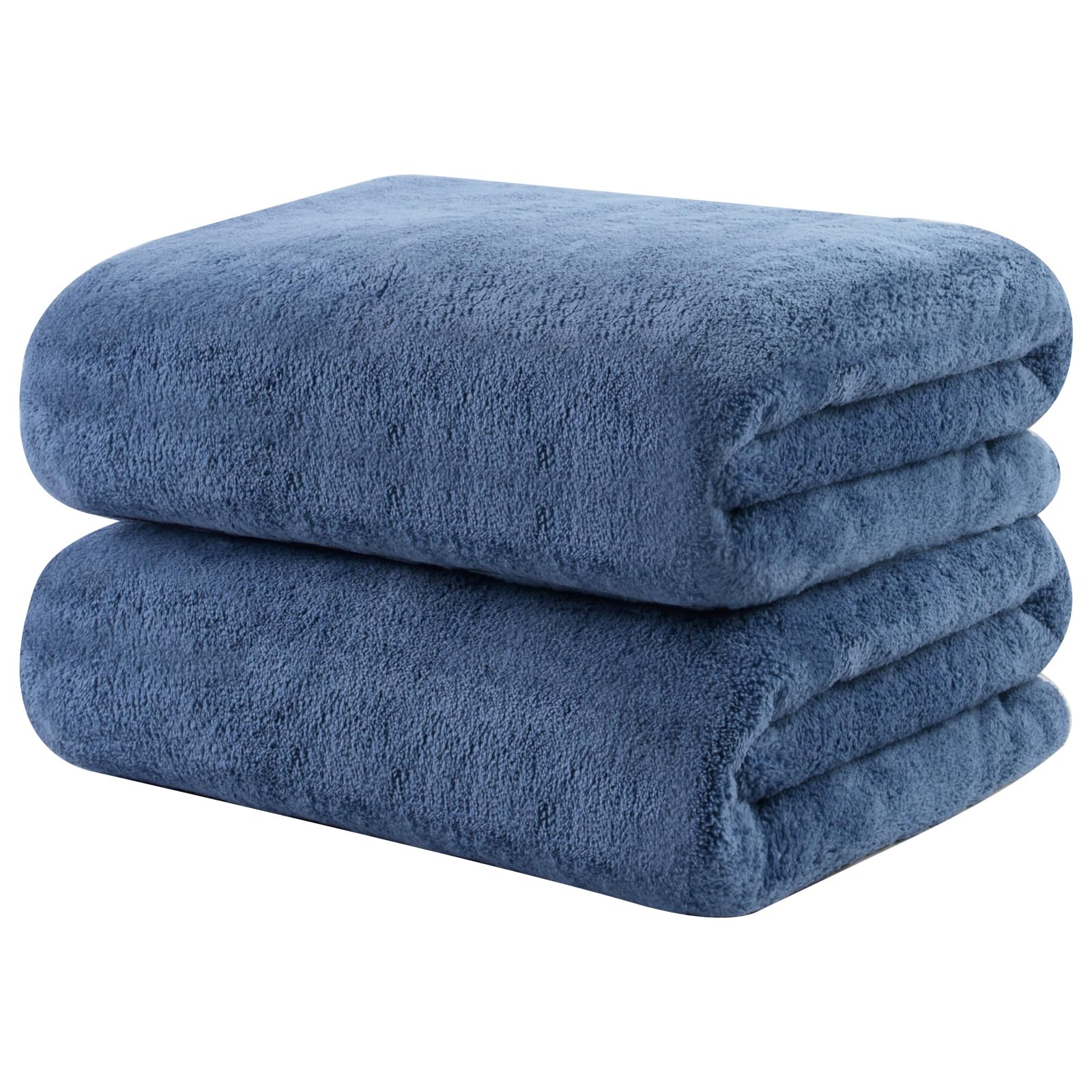 KinHwa Microfibre Hand Towels - Super Soft & Quick Dry, 2 Pack Blue