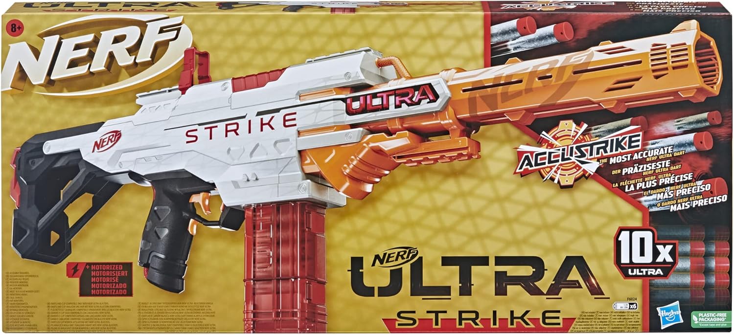 Nerf Ultra Strike Motorized Blaster | 10-Dart Clip-Fed Toy with AccuStrike
