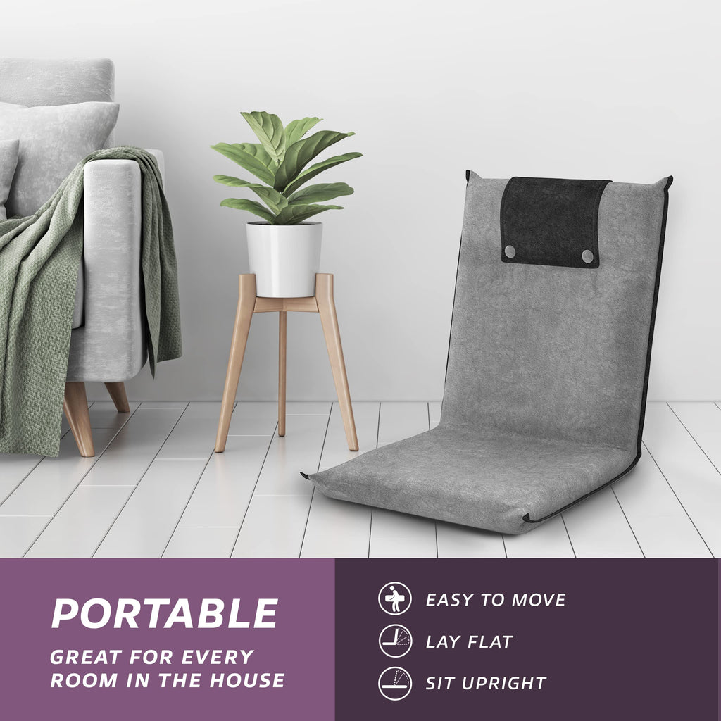 bonVIVO EASY II Folding Floor Chair – Portable Meditation Lounge Seat