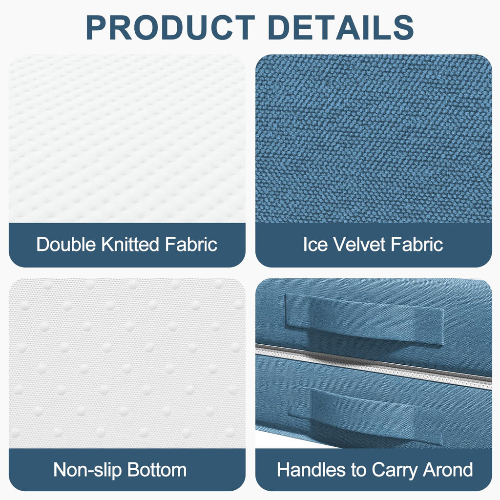 Folding Mattress Double, 4 Inch Tri-fold Floor Mattress 190x135x10cm